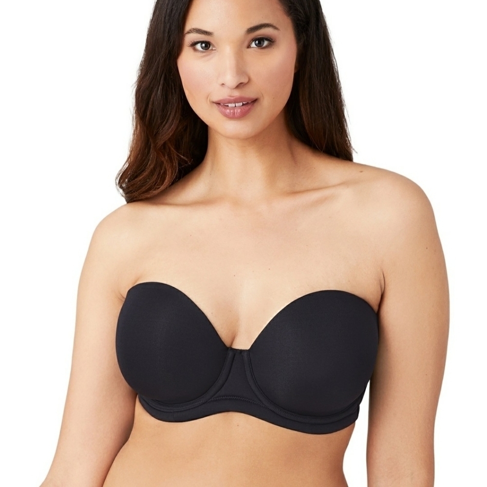 Sz 42DDD Black Wacoal Red Carpet Strapless Underwire Bra